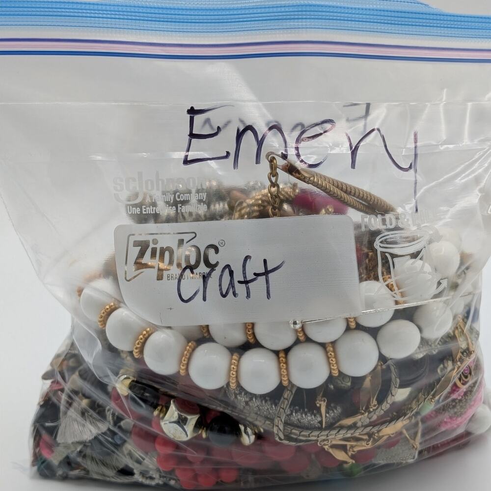 ‘Emery’ Repurpose/Craft/Possible Wearable Over 4 Pounds Mystery Jewelry Bag